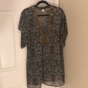 Badgley Mischka animal print swimming cover up